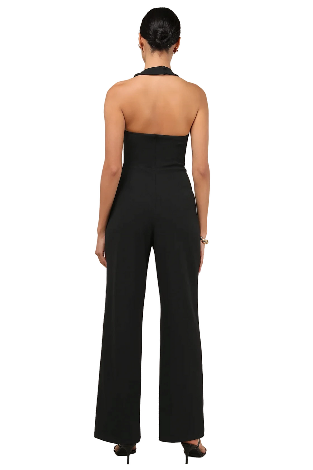 Flirty Outing Black Asymmetrical Halter Jumpsuit